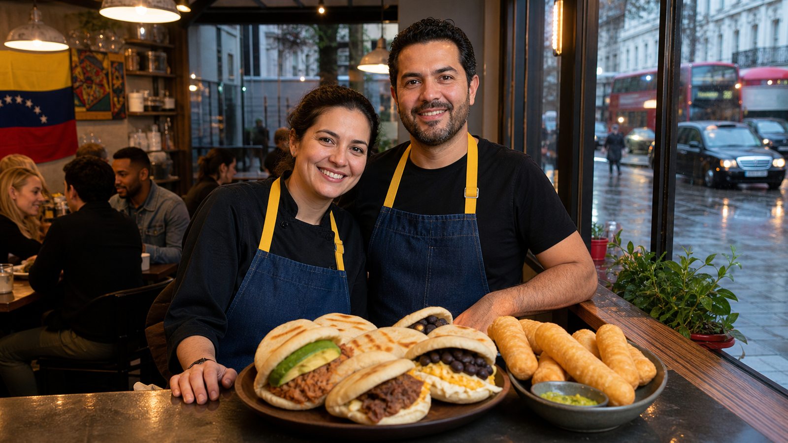 Emprendedores venezolanos en un restaurante contemporáneo de Londres