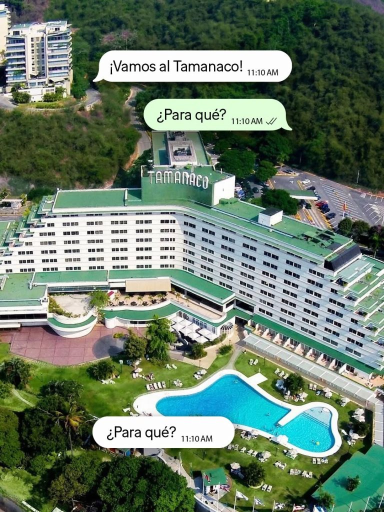 Vista aérea del Hotel Tamanaco Caracas y su piscina