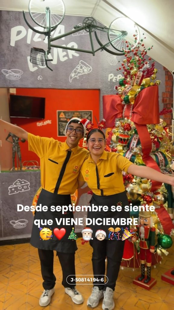 O Sole Mio Pizzería en Mérida — Ambiente de temporada